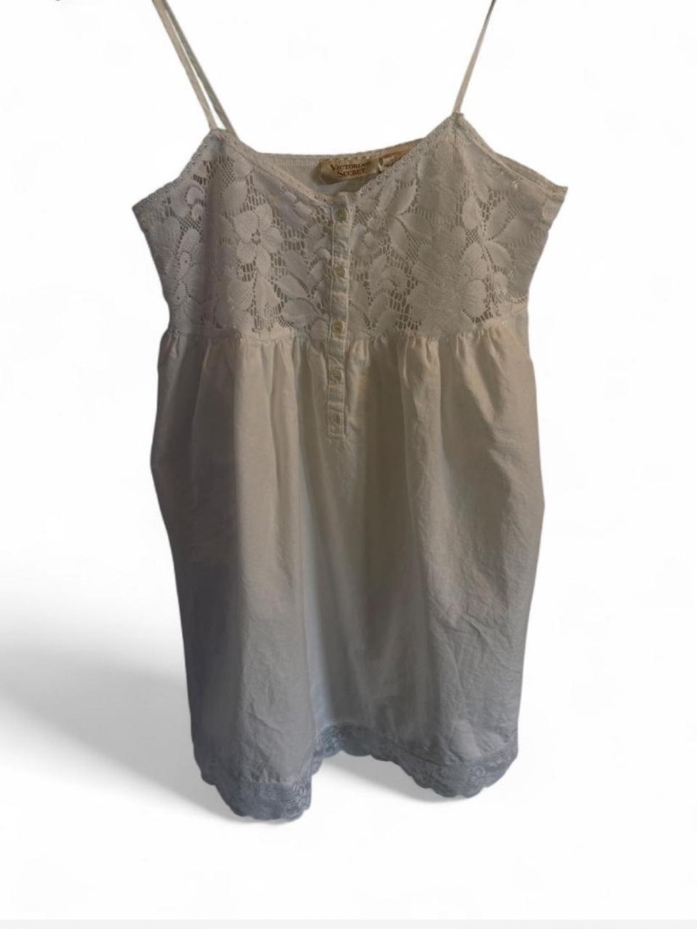 Vintage Gold Label Victoria's Secret White Lace Babydoll Top